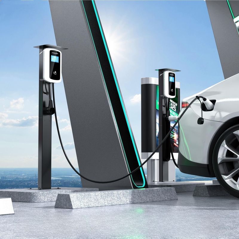 4.8-Zoll-LCD-Bildschirm 480V Wechselstrom-Wandkasten-Ladegerät Wandmontierte EV-Ladestation Swiping-Karte