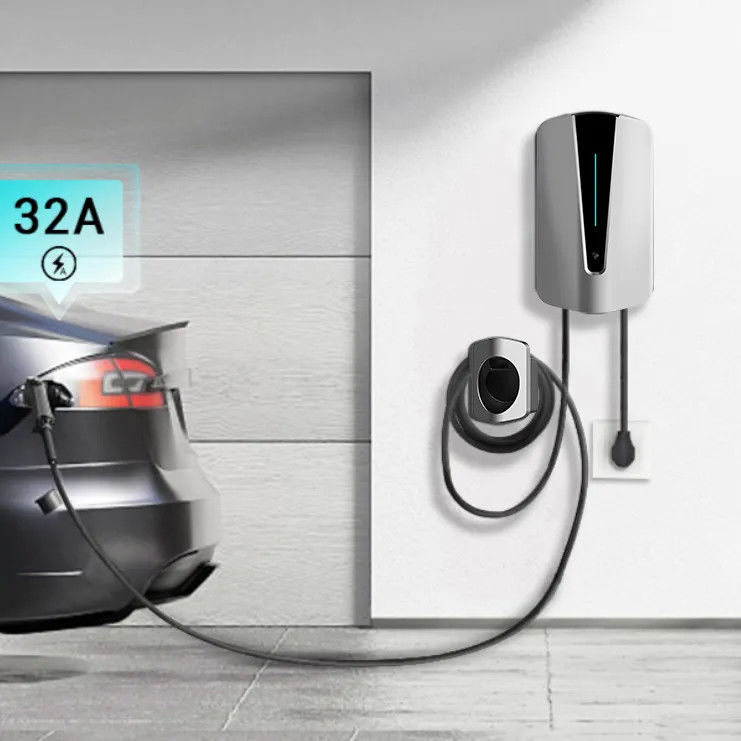 App Control Swipe Card 32A 48A Feuerdichtes PC Zuhause Smart Wall EV Ladegerät Amerikanischer Standard
