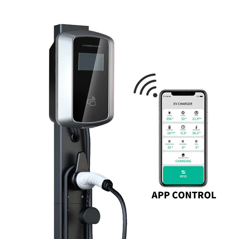 RFID-Karte WiFi Bluetooth Wandmontierte EV-Ladestation Wechselstrom-Autoladegerät 16A 380V