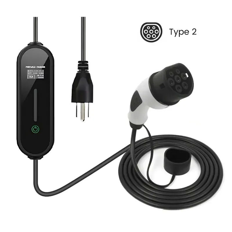 Typ 2 32A Bildschirm Anzeige Portable AC EV Ladegerät Temperaturschutz