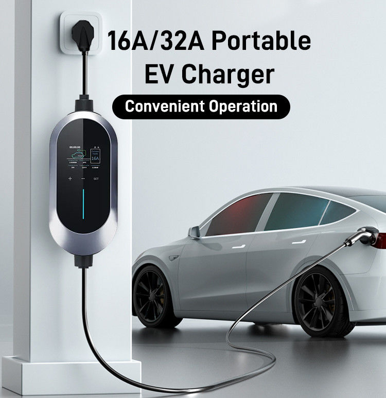 Typ 1 7kw SAE J1772 einzelnes Gewehr-tragbares Elektro-Mobil-Ladegerät EU