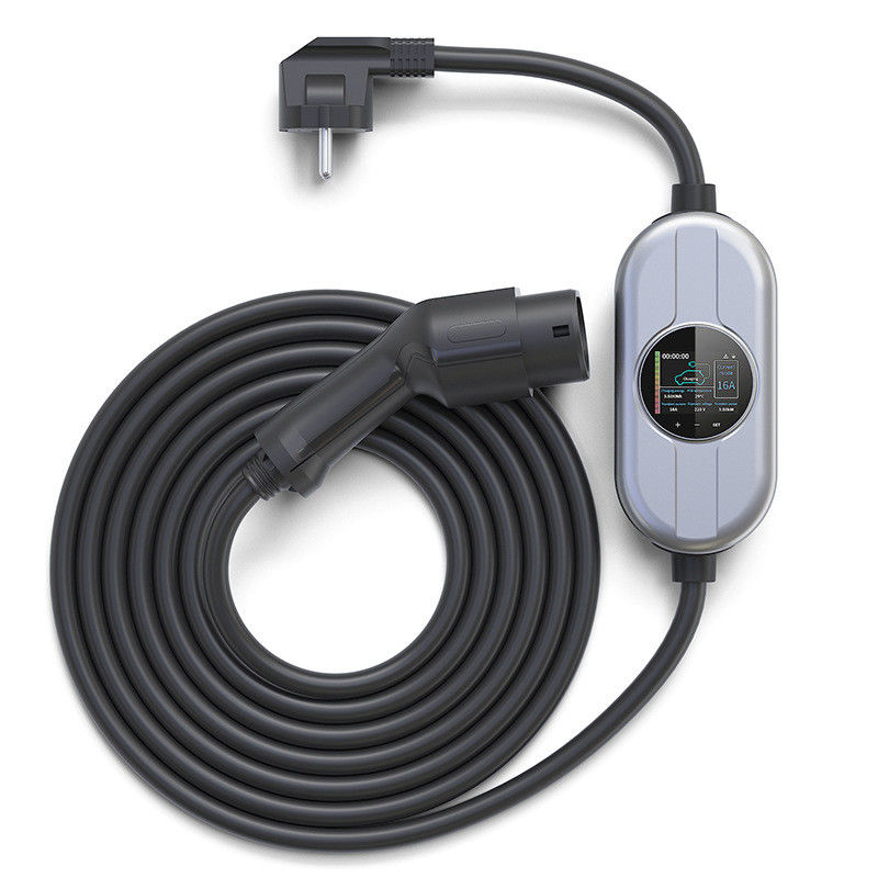 16A 32A 2,5-Zoll-LCD-Bildschirm tragbare EV-Ladestation EV-Ladegerät Typ 1 FCC