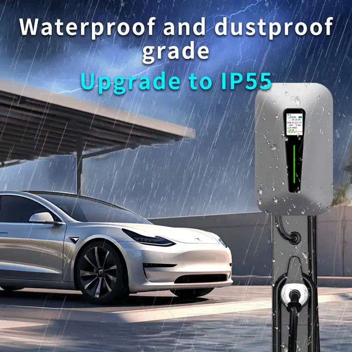 Typ 1 und Typ 2 RFID-LCD-Bildschirm Wand-EV-Ladegerät für alle Elektroautos