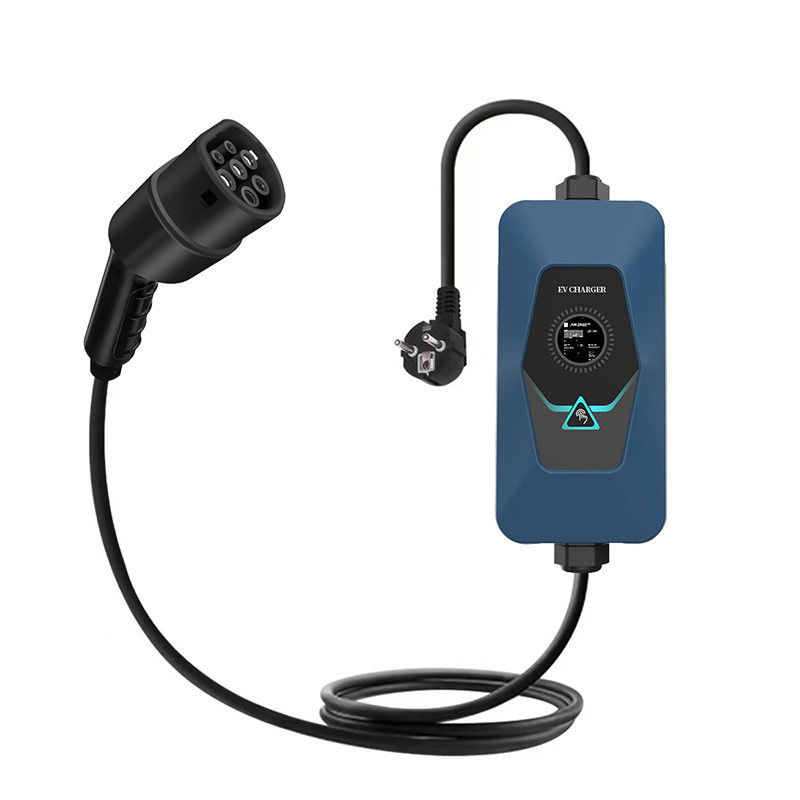 Typ 2 Bildschirm 32A Portable AC EV Ladegerät mit CE-Zertifikat