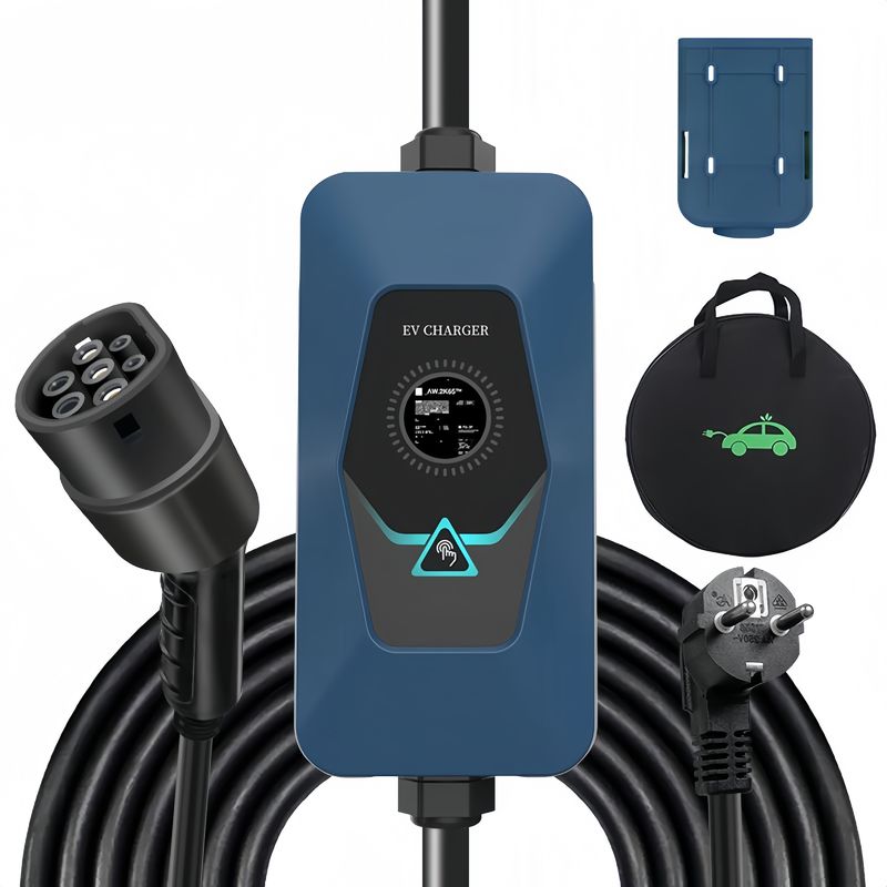 Typ 2 Bildschirm 32A Portable AC EV Ladegerät mit CE-Zertifikat